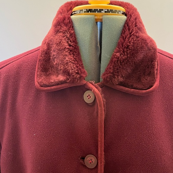 Coaco New York car coat jacket wine womens size M - Picture 3 of 7
